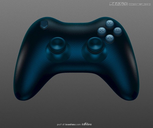 Photoshop绘制蓝色风格的游戏手柄