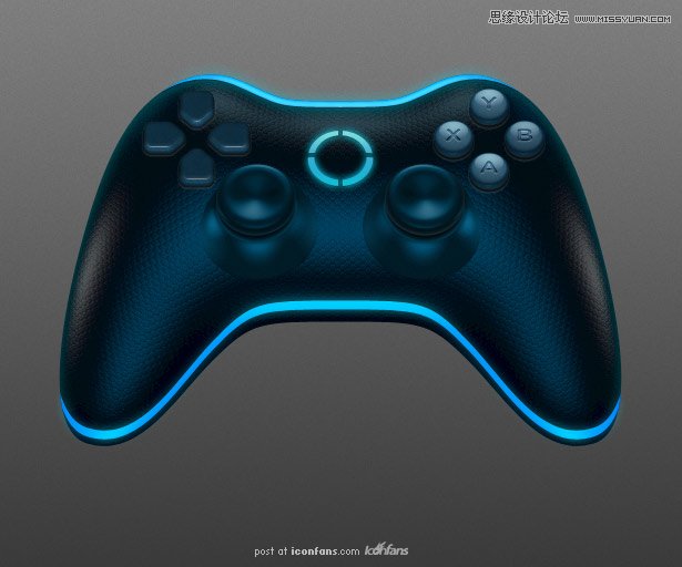 Photoshop绘制蓝色风格的游戏手柄