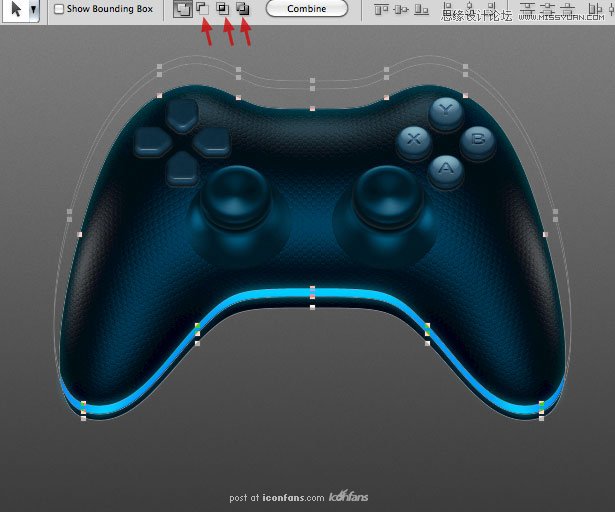 Photoshop绘制蓝色风格的游戏手柄