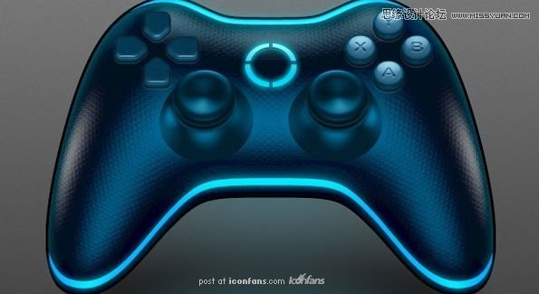 Photoshop绘制蓝色风格的游戏手柄