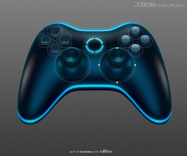 Photoshop绘制蓝色风格的游戏手柄