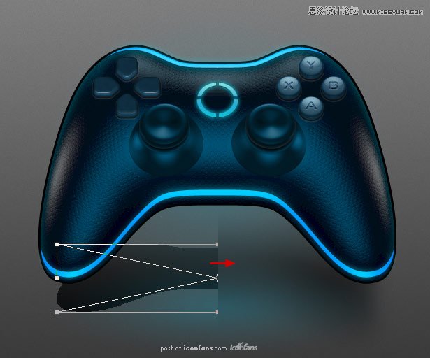 Photoshop绘制蓝色风格的游戏手柄