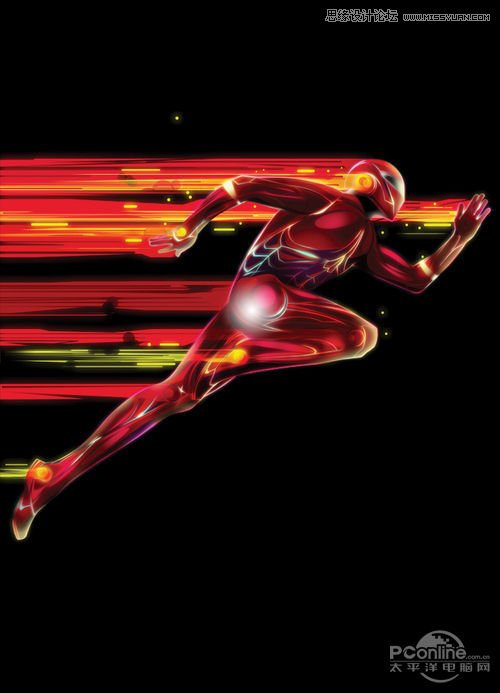 Photoshop制作绚丽的超级英雄飞奔场景