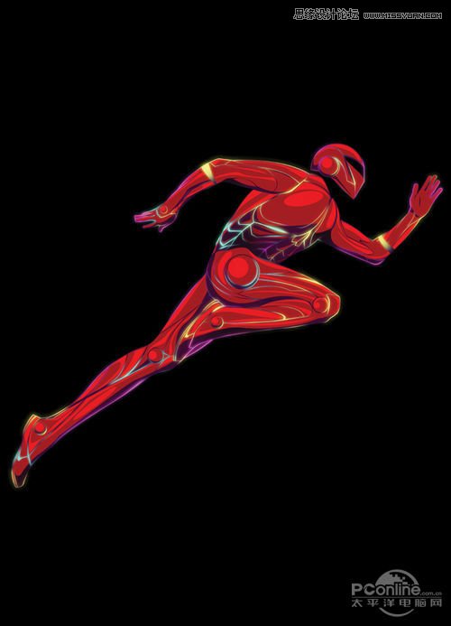 Photoshop制作绚丽的超级英雄飞奔场景