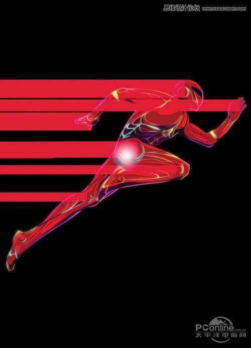 Photoshop制作绚丽的超级英雄飞奔场景