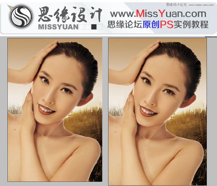 Photoshop调出美女模特质感的古铜色效果