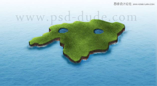 Photoshop绘制逼真的绿色地图