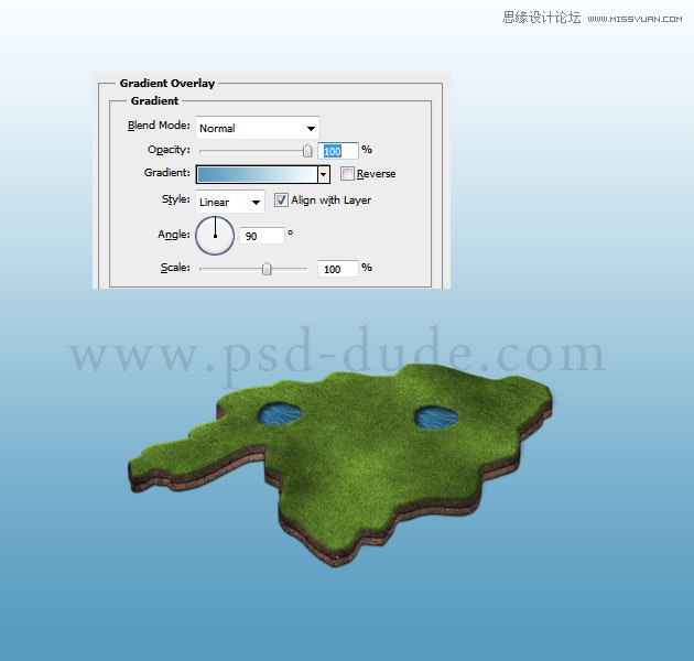 Photoshop绘制逼真的绿色地图