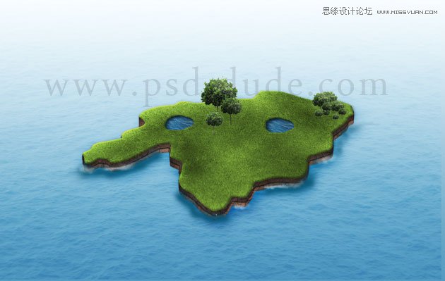 Photoshop绘制逼真的绿色地图