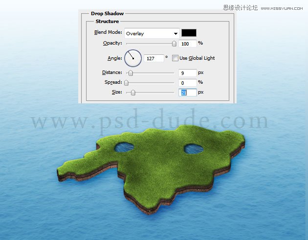 Photoshop绘制逼真的绿色地图