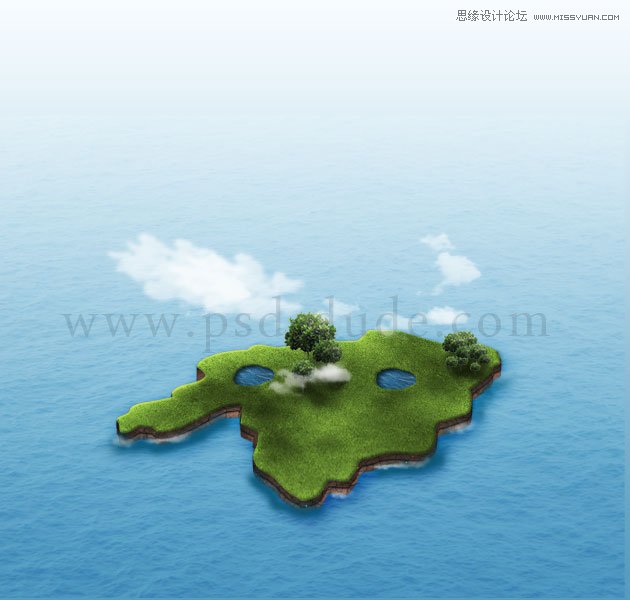 Photoshop绘制逼真的绿色地图