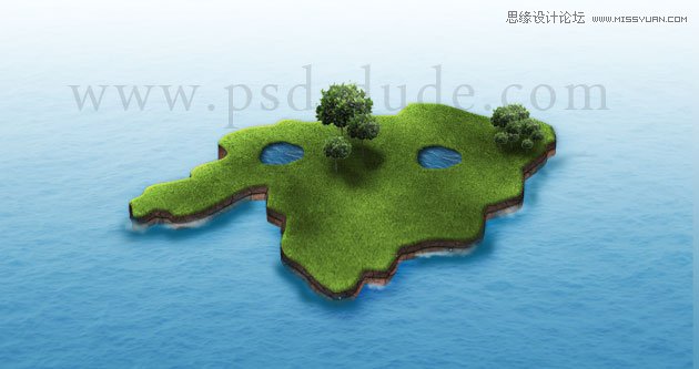 Photoshop绘制逼真的绿色地图