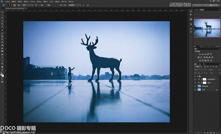 Photoshop给照片添加绚丽的星空