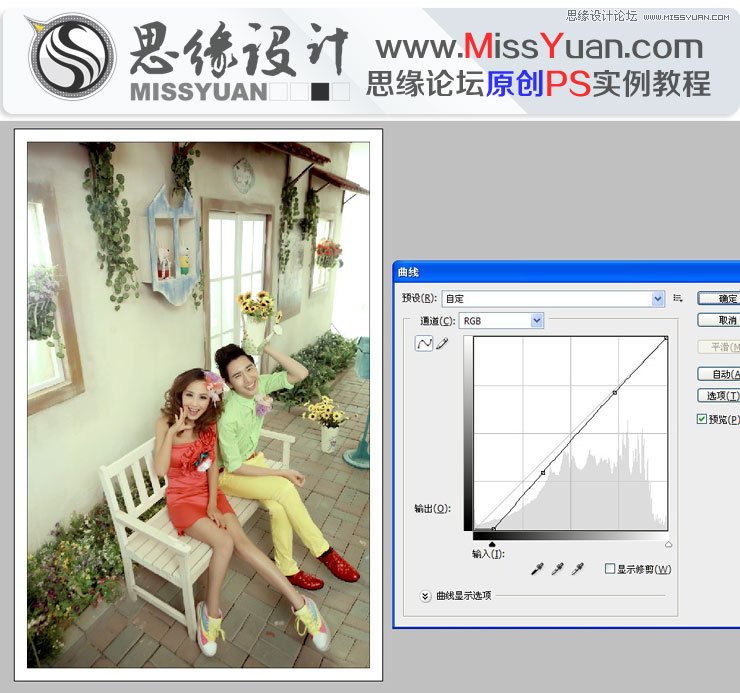 Photoshop调出婚片复古的淡黄效果
