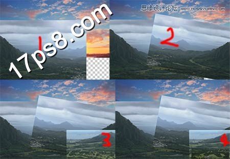 Photoshop合成山谷美丽的风车美景