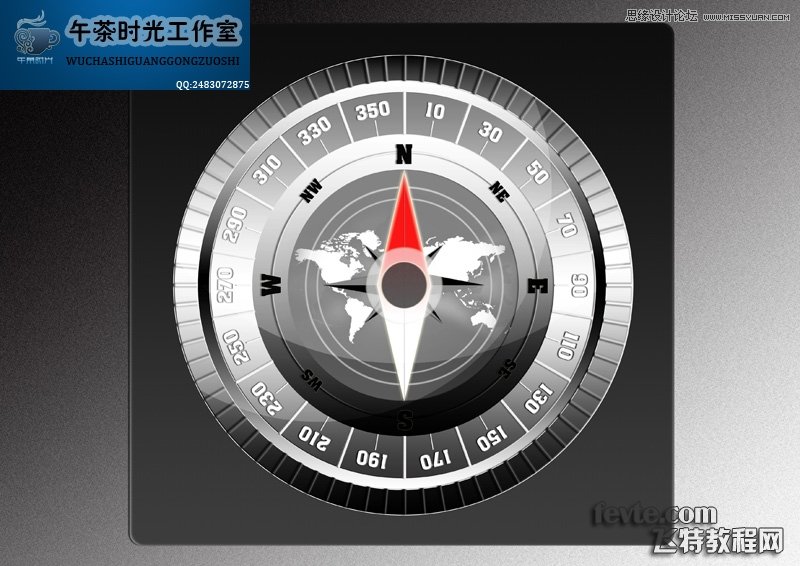 Photoshop绘制金属质感的指南针