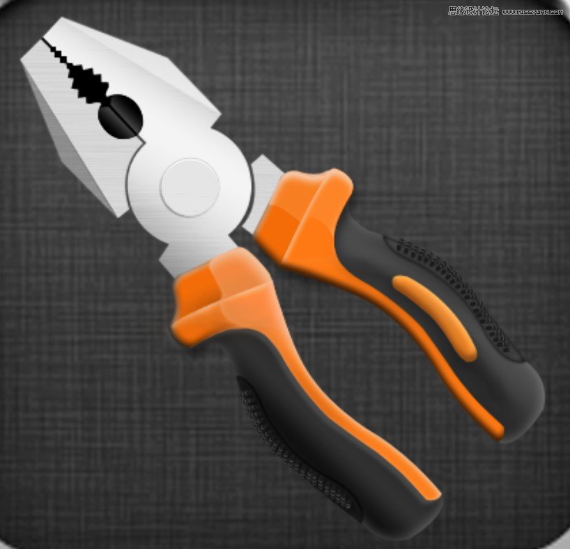 Photoshop制作金属质感的工具图标