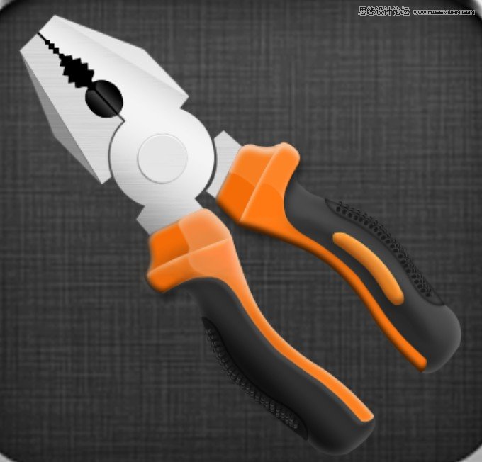 Photoshop制作金属质感的工具图标