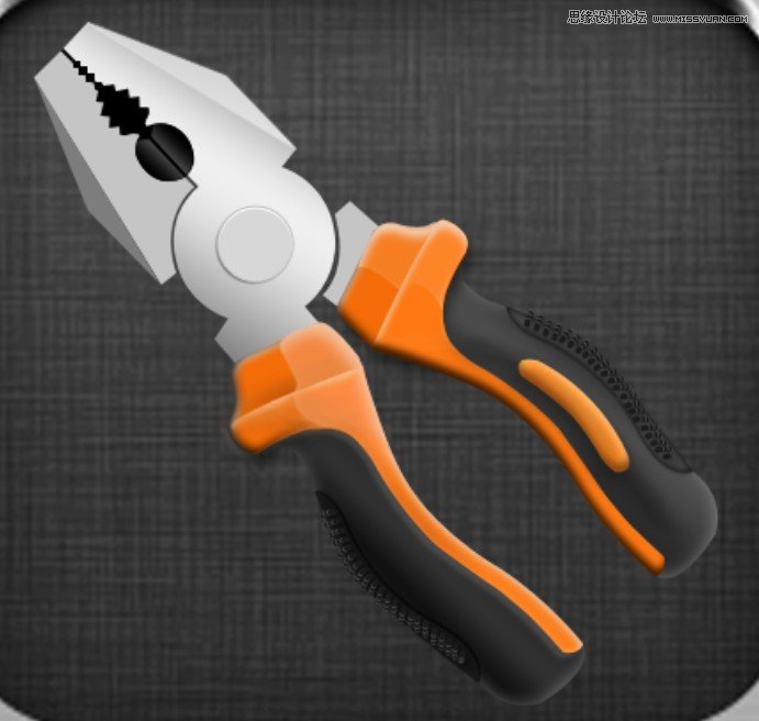 Photoshop制作金属质感的工具图标