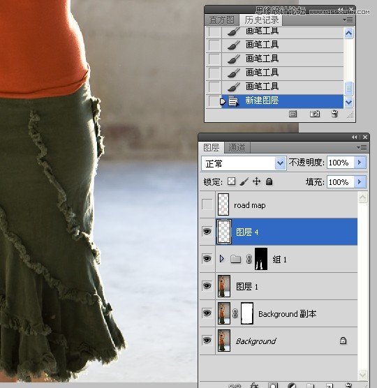 Photoshop给微胖的国外女人瘦身