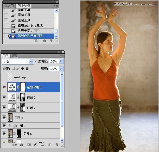 Photoshop给微胖的国外女人瘦身