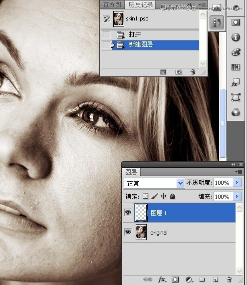 Photoshop简单的给国外美女照片柔肤处理