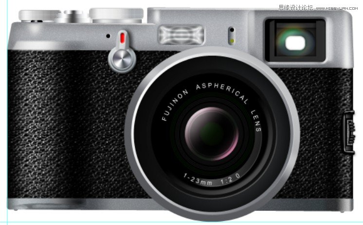 Photoshop详细绘制逼真的富士康相机
