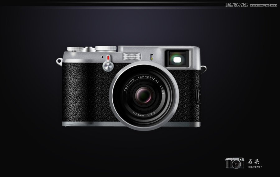 Photoshop详细绘制逼真的富士康相机