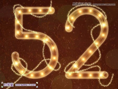 Photoshop绘制橙色风格的光效艺术字