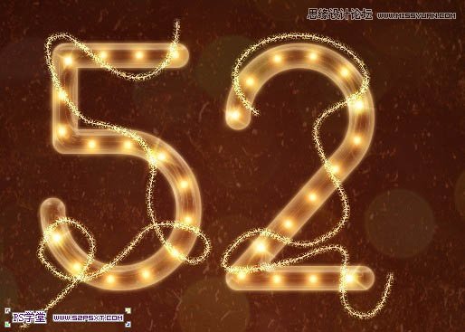 Photoshop绘制橙色风格的光效艺术字