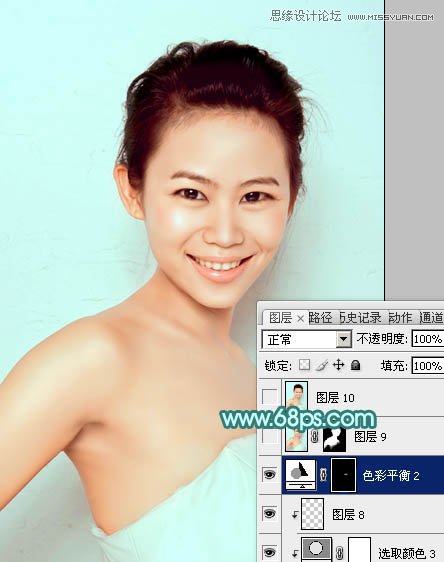 Photoshop调出人像照片自然淡黄肤色效果