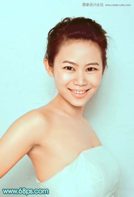 Photoshop调出人像照片自然淡黄肤色效果