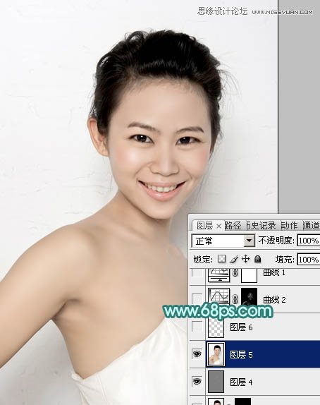 Photoshop调出人像照片自然淡黄肤色效果