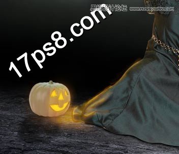 Photoshop设计万圣节正在施展魔法的女巫