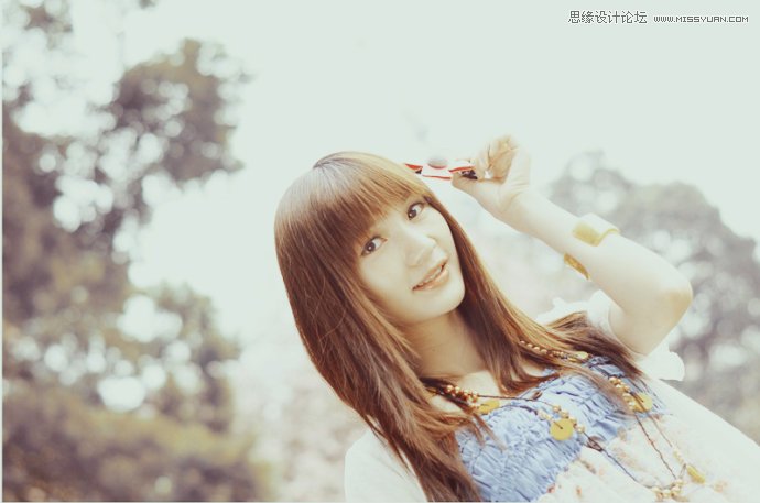 Photoshop解析外景人像淡淡黄绿色调