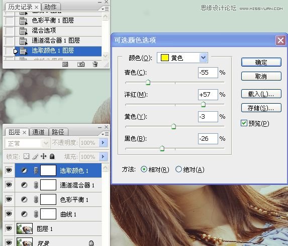 Photoshop解析外景人像淡淡黄绿色调