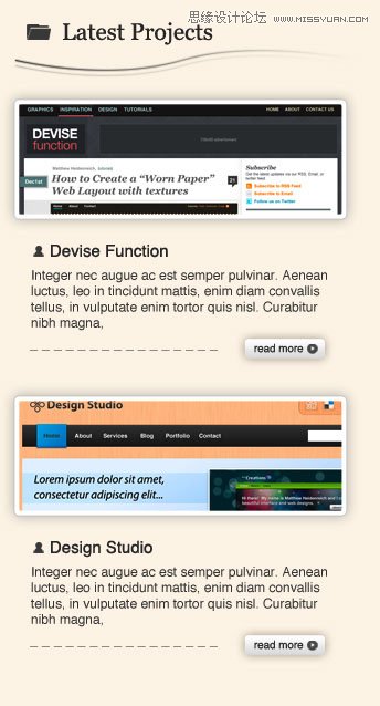 Photoshop设计黑色大气的网页模板