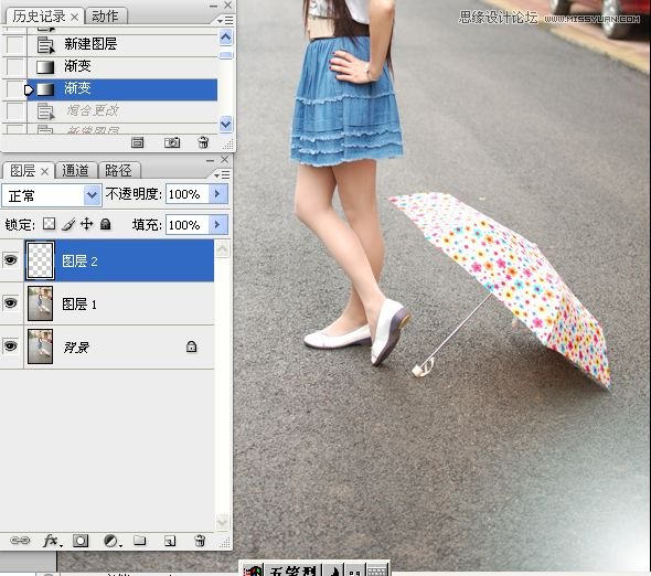 Photoshop调出街景美女淡雅的日系色调
