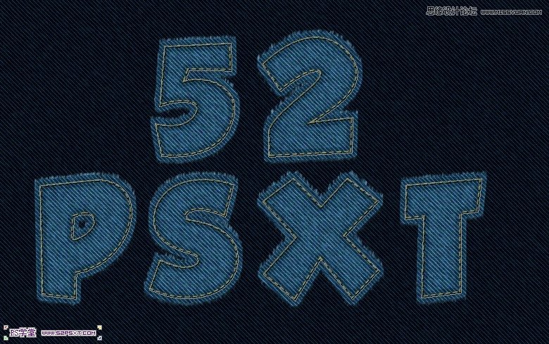 PhotoshopCS6设计非常逼真的牛仔字效