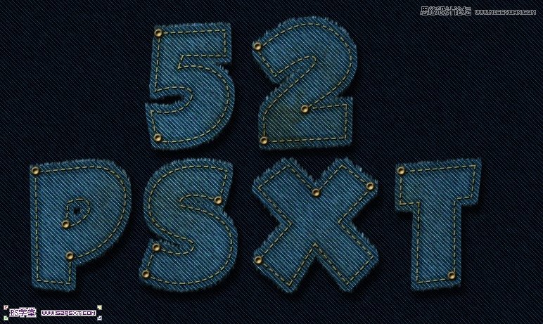 PhotoshopCS6设计非常逼真的牛仔字效