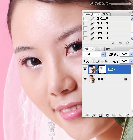 Photoshop使用简单方法给美女人像磨皮