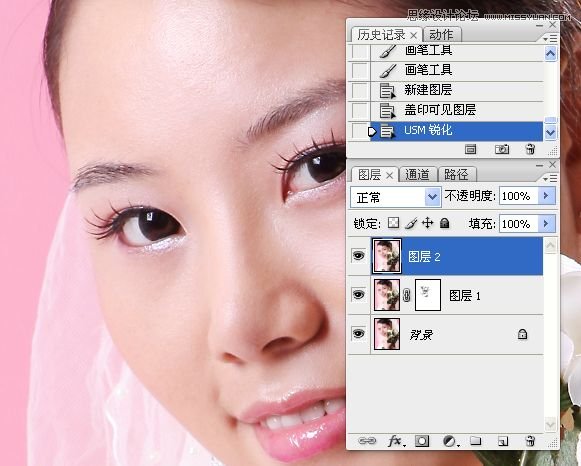 Photoshop使用简单方法给美女人像磨皮