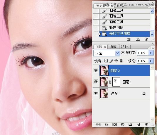 Photoshop使用简单方法给美女人像磨皮