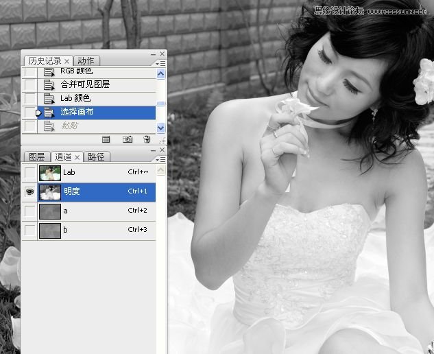 Photoshop婚纱美女柔美的黄色肤色效果