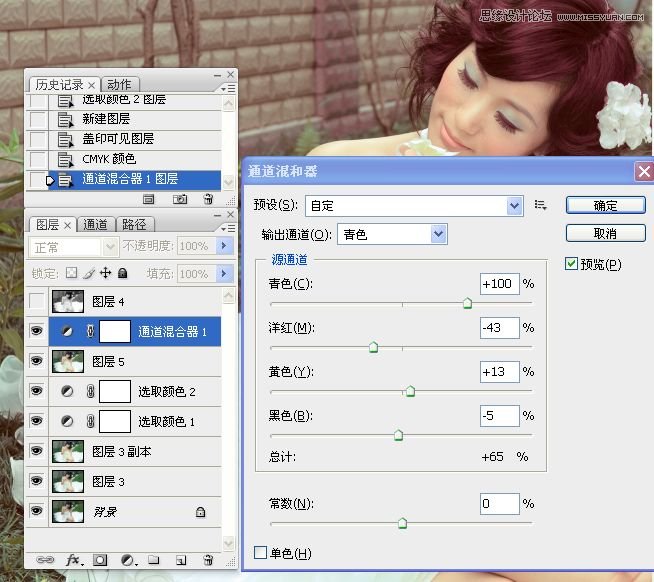 Photoshop婚纱美女柔美的黄色肤色效果