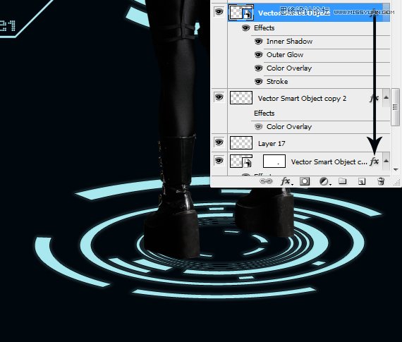 Photoshop合成Tron风格的科幻插图教程