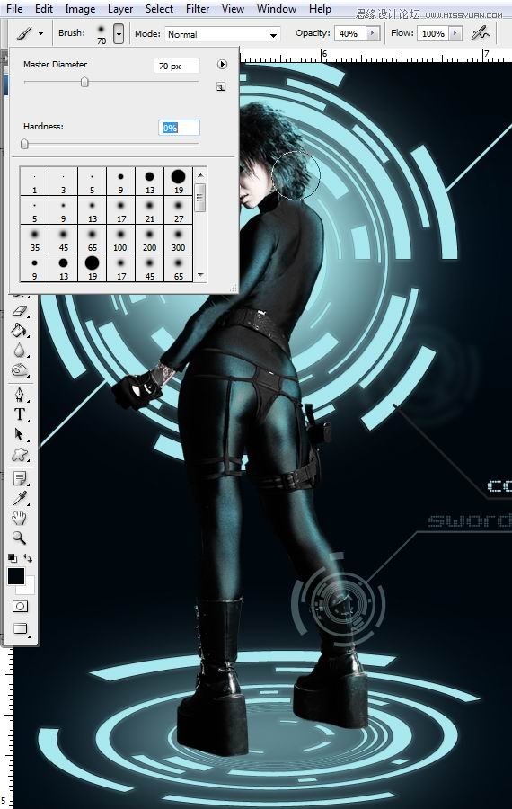 Photoshop合成Tron风格的科幻插图教程