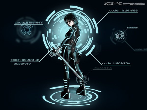 Photoshop合成Tron风格的科幻插图教程