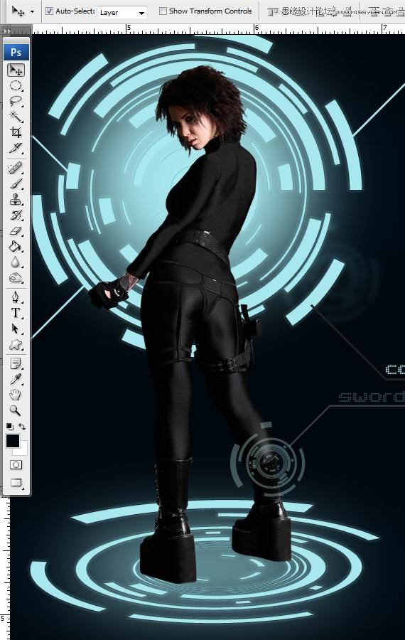 Photoshop合成Tron风格的科幻插图教程