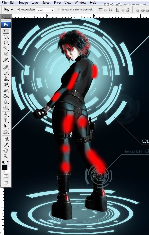 Photoshop合成Tron风格的科幻插图教程